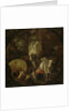 Cows in a stable; witches in the four corners by Roelant Savery