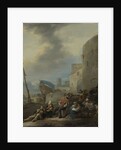 Italian Harbor, Italy by Johannes Lingelbach