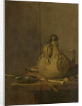 Still Life with Stoneware Jug and Pipes by Jan Jansz. Treck