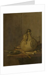 Still Life with Stoneware Jug and Pipes by Jan Jansz. Treck