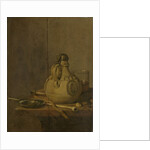 Still Life with Stoneware Jug and Pipes by Jan Jansz. Treck