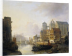Fantasy View of a City on a River with the Aachen Cathedral by Kasparus Karsen