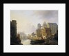 Fantasy View of a City on a River with the Aachen Cathedral by Kasparus Karsen