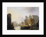 Fantasy View of a City on a River with the Aachen Cathedral by Kasparus Karsen