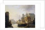 Fantasy View of a City on a River with the Aachen Cathedral by Kasparus Karsen