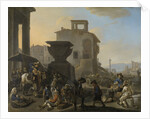 Italian Marketplace with a Quack Dentist by Johannes Lingelbach