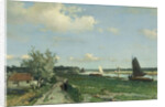 The Trekvliet Shipping Canal near Rijswijk, known as the View near the Geest Bridge, The Netherlands by Johan Hendrik Weissenbruch