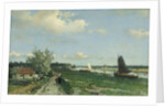 The Trekvliet Shipping Canal near Rijswijk, known as the View near the Geest Bridge, The Netherlands by Johan Hendrik Weissenbruch
