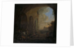 Shepherds with their Animals under an Arch of the Colosseum in Rome by Jan Asselijn