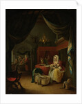 Triptych with an Allegory of Art Education, central panel, The Lying-in Room (A Mother Nursing her Child), a Dentist in the background by Willem Joseph Laquy