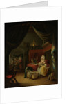 Triptych with an Allegory of Art Education, central panel, The Lying-in Room (A Mother Nursing her Child), a Dentist in the background by Willem Joseph Laquy