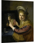 Girl at the mirror by Paulus Moreelse