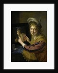 Girl at the mirror by Paulus Moreelse