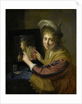 Girl at the mirror by Paulus Moreelse