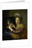 Girl at the mirror by Paulus Moreelse