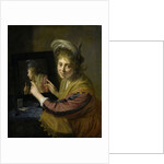 Girl at the mirror by Paulus Moreelse