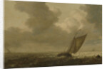 Fishing boat with the wind in the sails by Pieter Mulier I