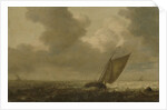 Fishing boat with the wind in the sails by Pieter Mulier I