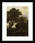 Forest landscape with lean-to by Roelant Roghman