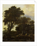 Forest landscape with lean-to by Roelant Roghman