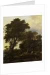 Forest landscape with lean-to by Roelant Roghman