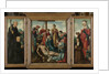 Triptych with the Lamentation of Christ, flanked by the male Donor with Saint Benedict and female Donor with Saint Elizabeth of Hungary by Cornelis Cornelisz II Buys