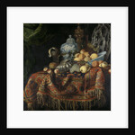 Still Life with Fruit and Crockery on a Turkish Carpet by Francesco Fieravino