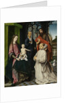Virgin and Child Enthroned, with Saints Jerome and John the Baptist and a Carthusian Monk by Jan Provoost