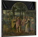 Saint Barbara with Kneeling Donor Berbel or Barbara van der Noot, right outside panel of Triptych with Scenes from the Life of John the Baptist by Jan van Coninxloo II