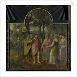 Saint Barbara with Kneeling Donor Berbel or Barbara van der Noot, right outside panel of Triptych with Scenes from the Life of John the Baptist by Jan van Coninxloo II