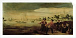 Fishermen along the Amstel River in Amsterdam in the vicinity of the Pauwentuin (Peacock Garden) by Arent Arentsz.
