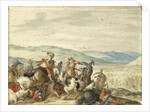 Equestrian Battle in a Mountainous Landscape by Bartholomäus Dietterlin