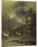 Village by night by Jules Dupré