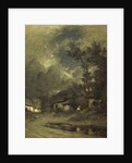 Village by night by Jules Dupré