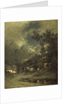 Village by night by Jules Dupré