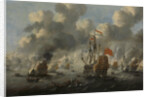 Burning of the English Fleet at Chatham, 20 June 1667 (Raid on the Medway UK) by Peter van de Velde