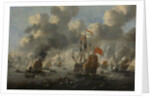 Burning of the English Fleet at Chatham, 20 June 1667 (Raid on the Medway UK) by Peter van de Velde