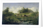 Cows in a Puddle by Gerard Bilders
