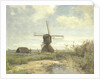 Sunny day, a mill on a watercourse by Paul Joseph Constantin Gabriël