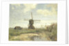 Sunny day, a mill on a watercourse by Paul Joseph Constantin Gabriël