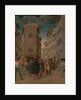 Florentine Street Scene with Twelve Figures (Sheltering the Traveler, one of the Seven Works of Mercy) Italy by Anonymous