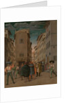 Florentine Street Scene with Twelve Figures (Sheltering the Traveler, one of the Seven Works of Mercy) Italy by Anonymous