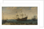 A number of East Indiamen off the Coast (The Mauritius and other East Indiamen Sailing out of the Marsdiep) by Hendrik Cornelisz. Vroom