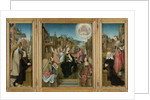 Triptych with Virgin and Child with Saints, male Donor with Saint Martin, female Donor with Saint Cunera, and the Annunciation by Master of Delft
