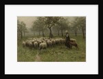 Shepherdess with a Flock of Sheep by Anton Mauve