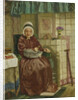 Old woman by the fireplace by August Allebé