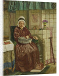 Old woman by the fireplace by August Allebé