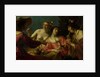 Flute-Playing Shepherd with four Nymphs by Gerard van Honthorst
