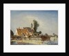 Houses on a canal in Crooswijk by Johan Barthold Jongkind