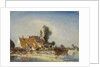 Houses on a canal in Crooswijk by Johan Barthold Jongkind